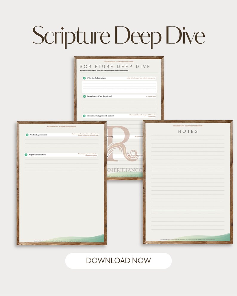 Scripture Deep Dive | Digital Fillable Bible Study Template PDF ...