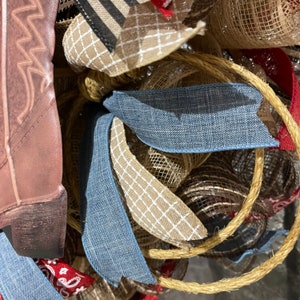 Cowboy Boot Wreath for Your Door, Bandana Boot Wreath Decor, Desert ...
