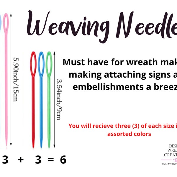 Weaving Needle, Darning Needle, Plastic Wreath Needle, Tapestry Needle, Craft Supplies