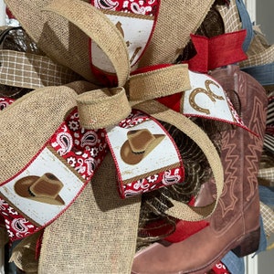 Cowboy Boot Wreath for Your Door, Bandana Boot Wreath Decor, Desert ...