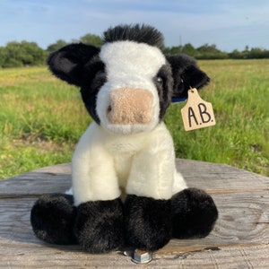 Personalized Holstein Plush with Tag, 12" Holstein Plush, Western Gifts, Cow Plush