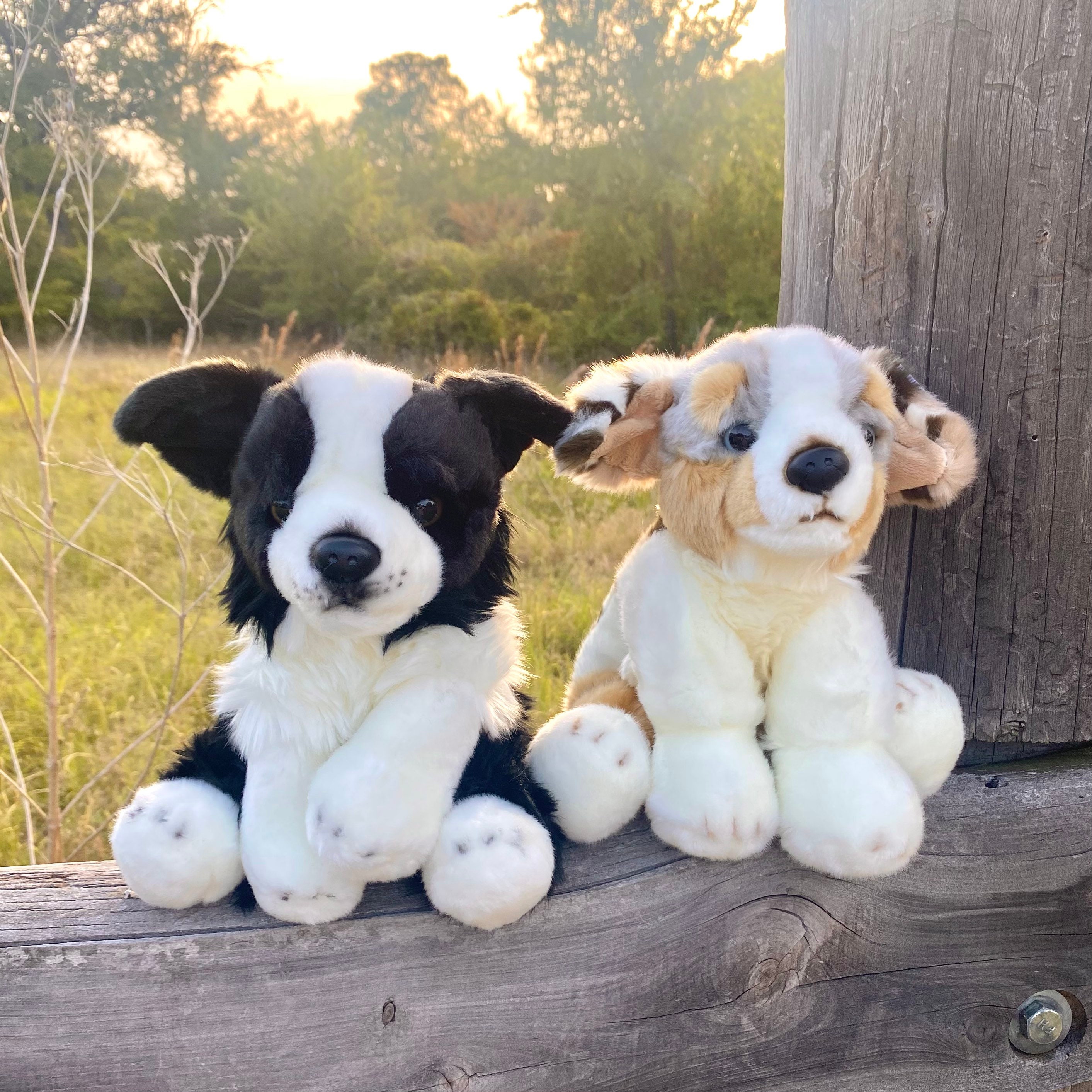 Chongker Stuffed Animals Plush Puppy Border Collie Handmade Realistic Toy  Dog Cuddly Plush Dog Companion Pet Gifts for Kids Dog Lover Birthday