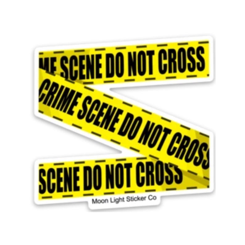 Crime Scene Sticker-crime One of a Kind Beware Halloween Quirky Vinyl ...