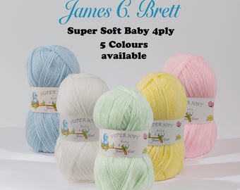 4Ply - Baby Super Soft - James C Brett - 100g Knitting & Crochet Yarn - UK SELLER