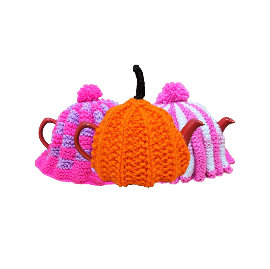 Knitted Tea Cosy 12 Cup Teapot Bright Colours Hand Knitted Etsy