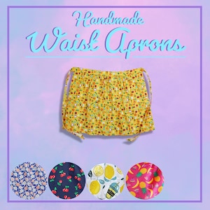 Waist Aprons, Half Aprons, Half Pinny, With Pockets, Long Ties, Homeware, Decorative Designs
