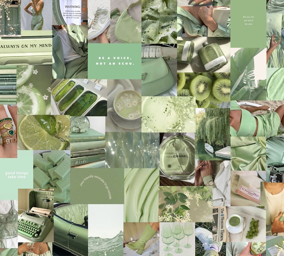 Sage Green Aesthetic Collage Kit Wall Art Digital Download | Etsy