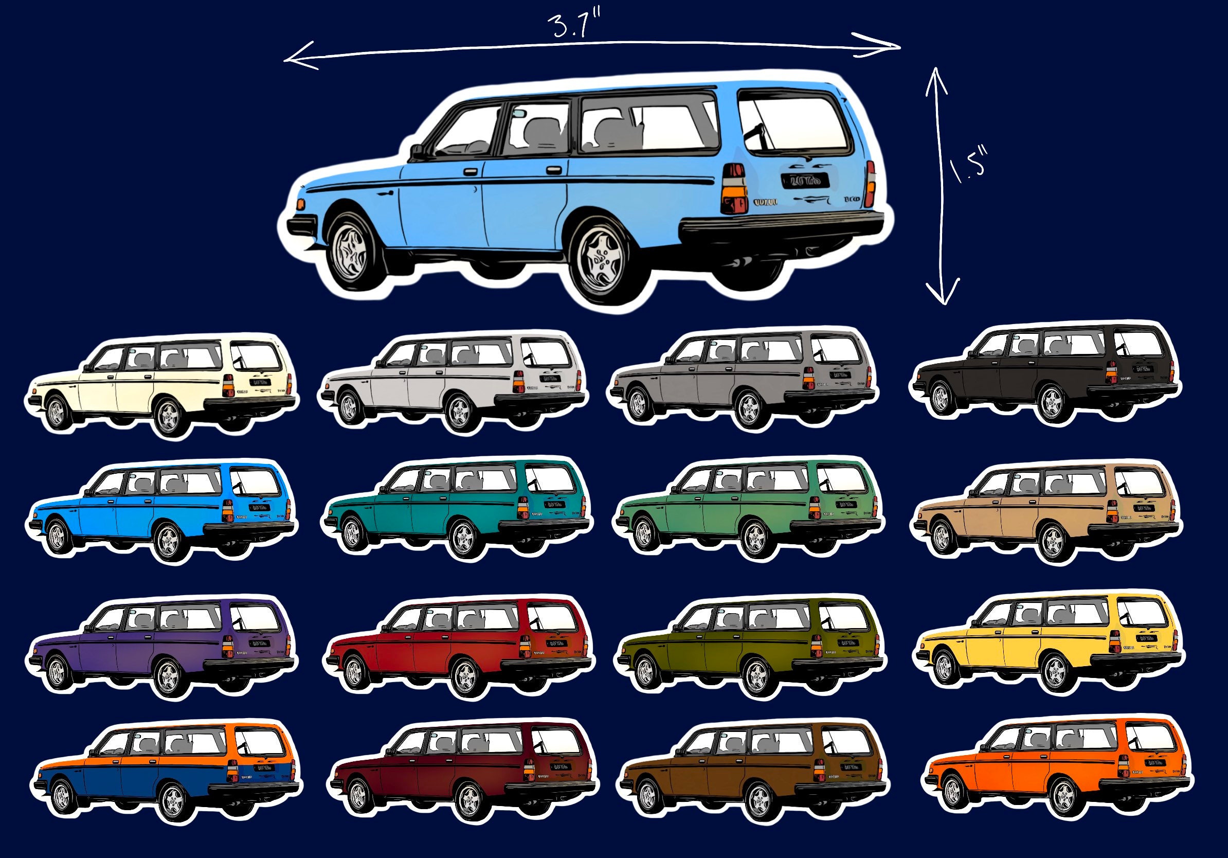 Stickers for Volvo, Volvo Car Sticker, Sleeper Wagon Sticker