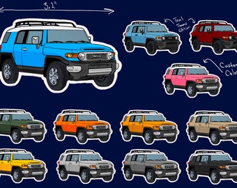 Pegatina Toyota FJ Cruiser - Colores y acabados personalizados disponibles - Un regalo ideal para los amantes de los coches