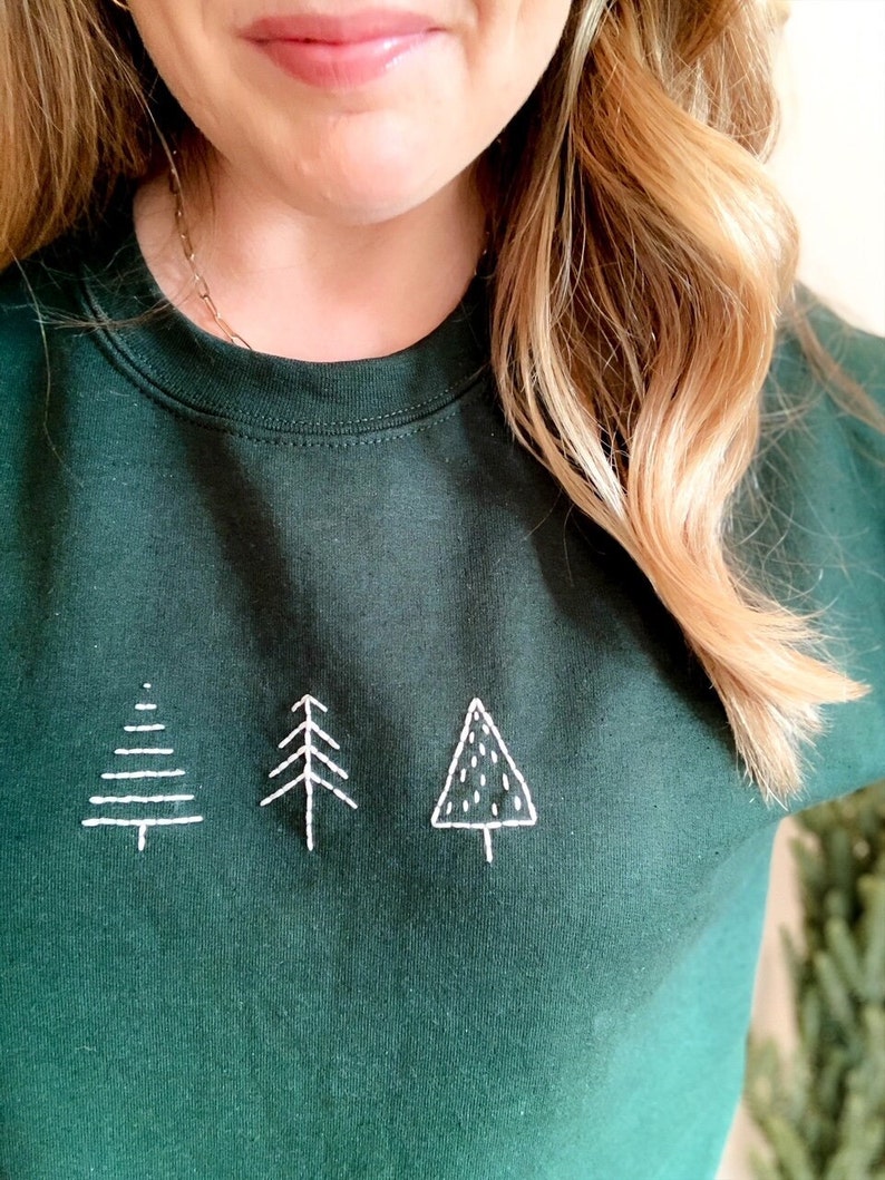 Custom Hand Stitched Sweatshirt Hand Embroidered Crewneck Etsy