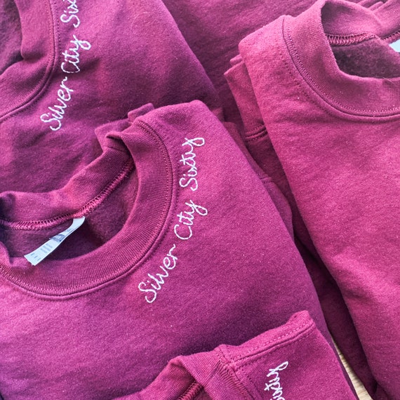 Custom Hand Stitched Sweatshirt Hand Embroidery Crewneck Etsy