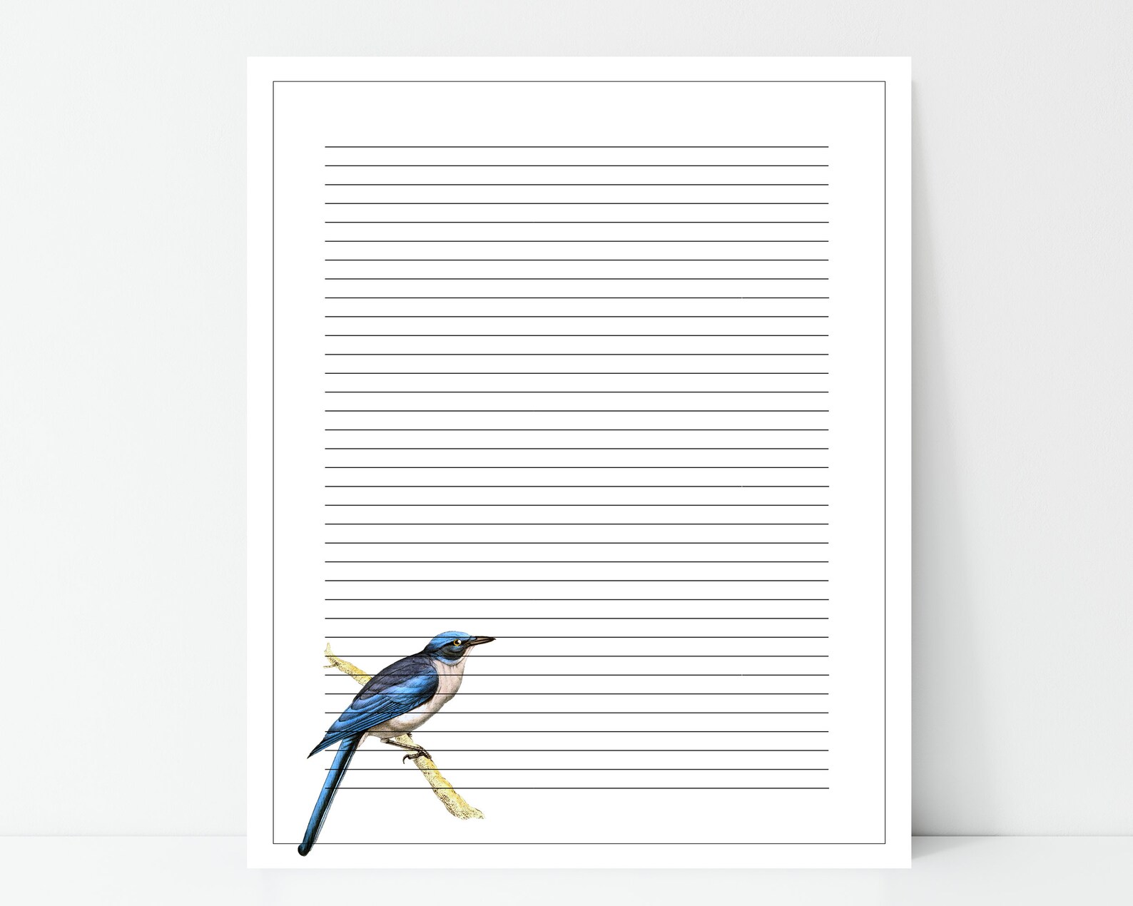 Stationery Writing Paper Vintage Bird Blank Lined | Etsy