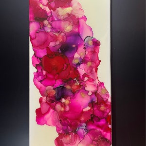 Peinture à l&#39;encre d&#39;alcool de lotus rougissant