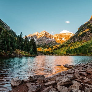 Maroon Bells Sunrise Canvas Print: Aspen Colorado Autumn Mountain Art