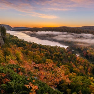 Lake of the Clouds before sunrise, Fine art photography, Porcupine Mountains, Upper Peninsula, Great Lakes landscape wall art, Fall Color