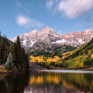 Maroon Bells Autumn Print: Aspen Colorado Mountain Reflection