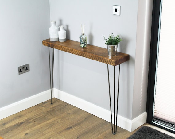 Console Table Narrow 20cm Deep Handcrafted Home Side Table Rustic