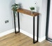 Console Table | Narrow 20cm Deep Handcrafted Home Side Table | Rustic Wooden Table with Metal Legs | Hallway | Entryway | Home Decor 