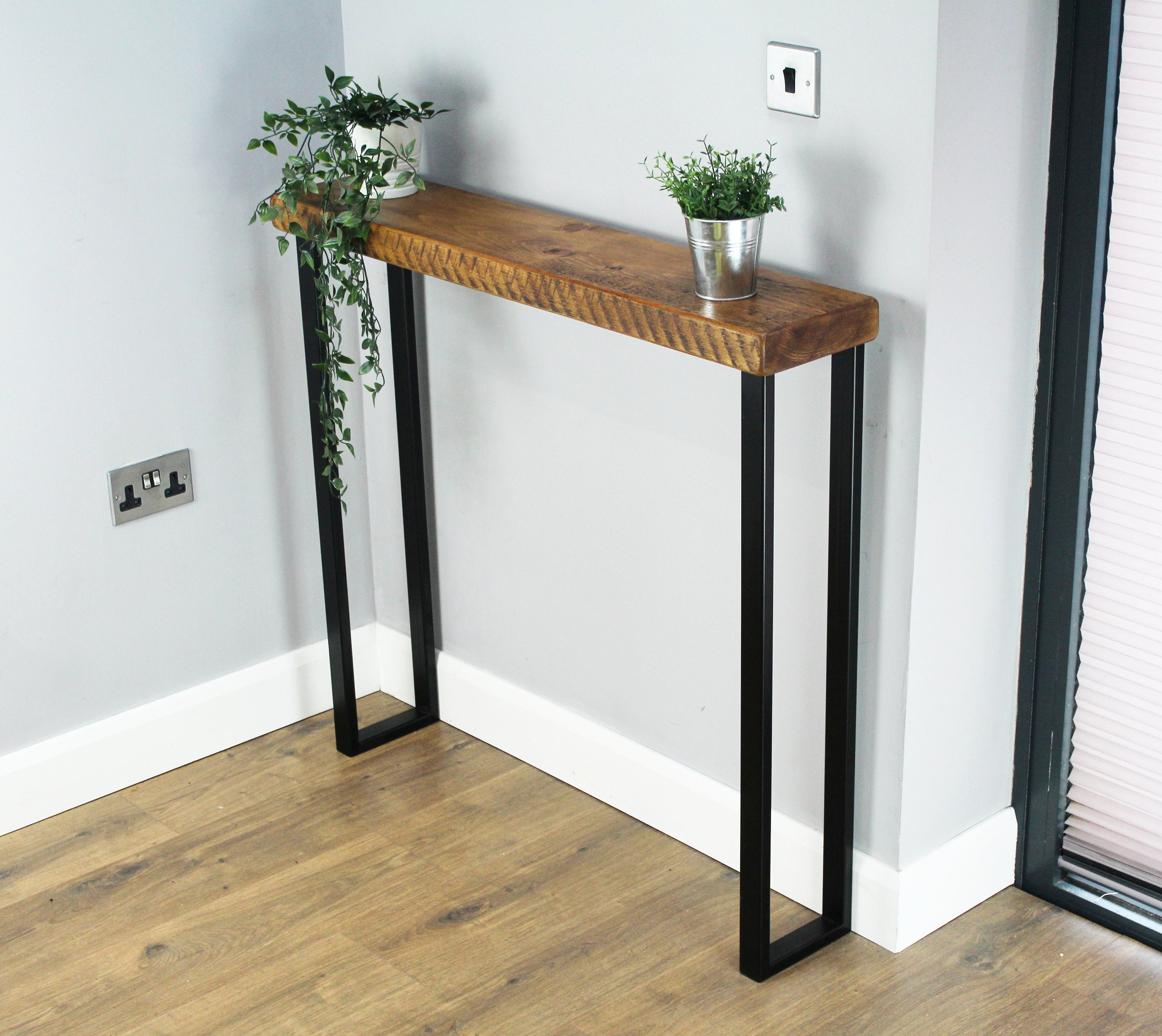 Console Table Narrow 20cm Deep Handcrafted Home Side Table Rustic