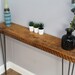 Rustic Chunky Console Table | 20cm deep Handcrafted Home Side Table | Wooden Table with Hairpin Legs | Radiator Shelf | Home Decor