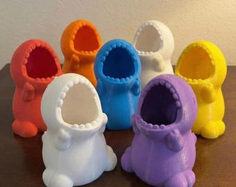 Large 3D Printed Dinosaur Pen Holder, T-Rex Desk Organizer