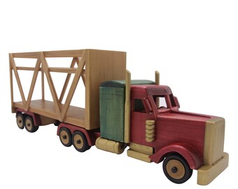 Handmade Wooden Farm Truck Model Furnishing Toy Handicrafts 