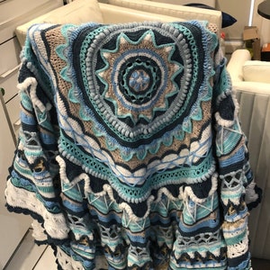 Winter Mandala Square Rug/Blanket/Throw Crochet Pattern