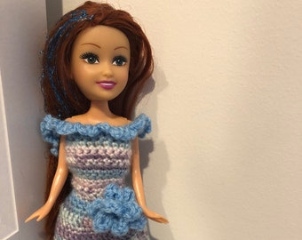 Puppenkleid Häkelanleitung, Bunt, Barbie-Größe (PDF-Muster) Digital Download