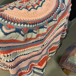 Peach Mandala Blanket/Rug/Throw Crochet Pattern, home decor, gift crochet, blanket gift crochet, wedding gift crochet, baby shower crochet