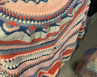 Peach Mandala Crochet Blanket Pattern (PDF Digital Download )