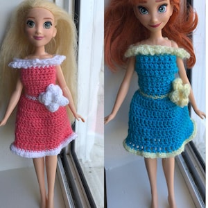 Barbie Doll Dress with Flower Crochet Pattern, doll dress crochet, barbie clothes crochet, crochet barbie dress,  gift crochet, doll dress