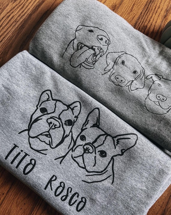 Custom Pet Portrait Crew neck Personalized Shirt Made From Your