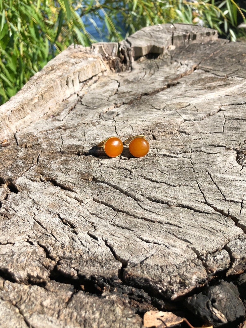 Groom Cufflinks Baltic Amber Cufflinks Small Round Amber Cufflinks Round Stone Cufflinks Anniversary Gift Orange Gemstone Cufflinks
