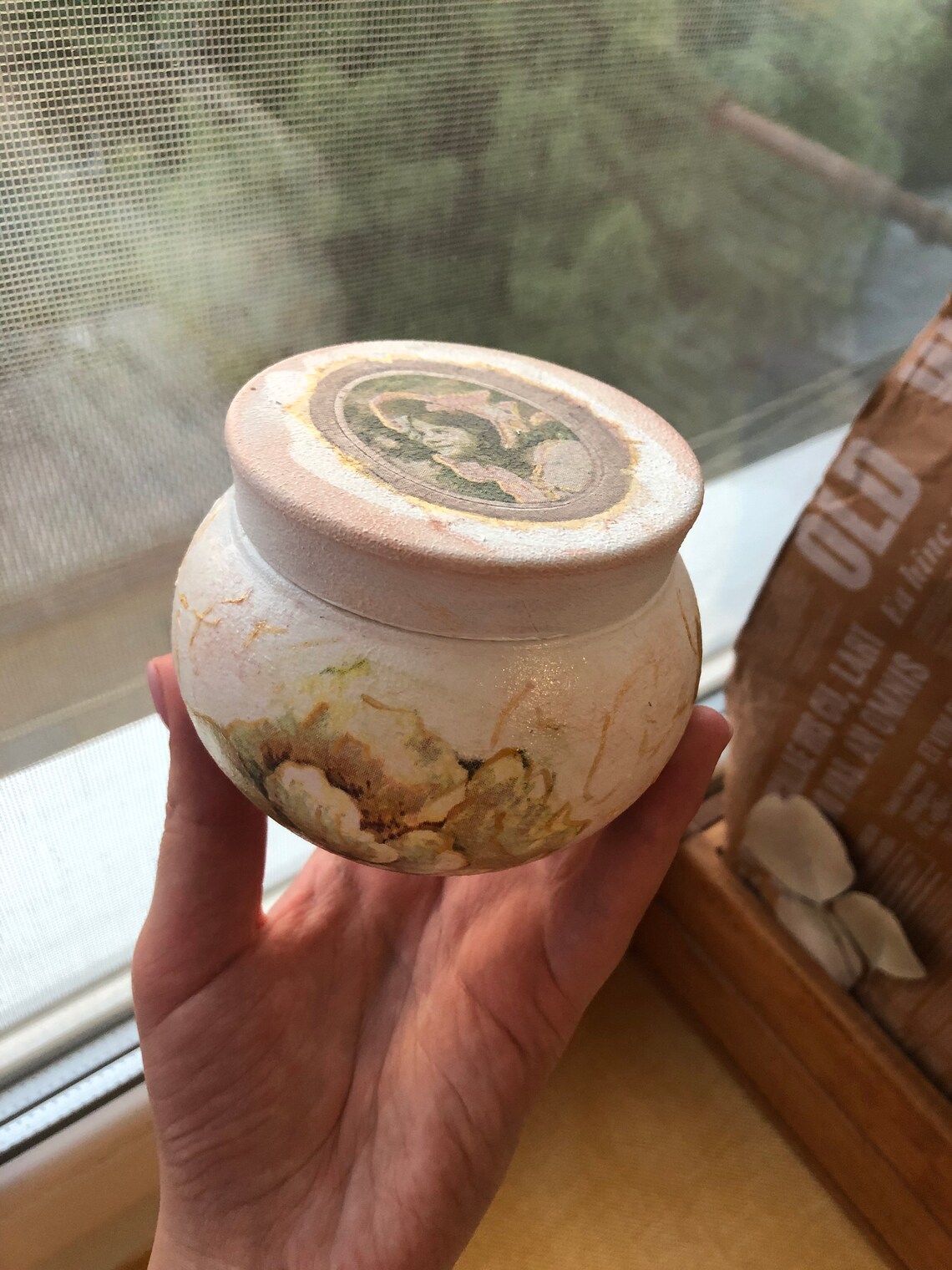 Money jar cookie jar hand decorated jewellery jar coffee Etsy