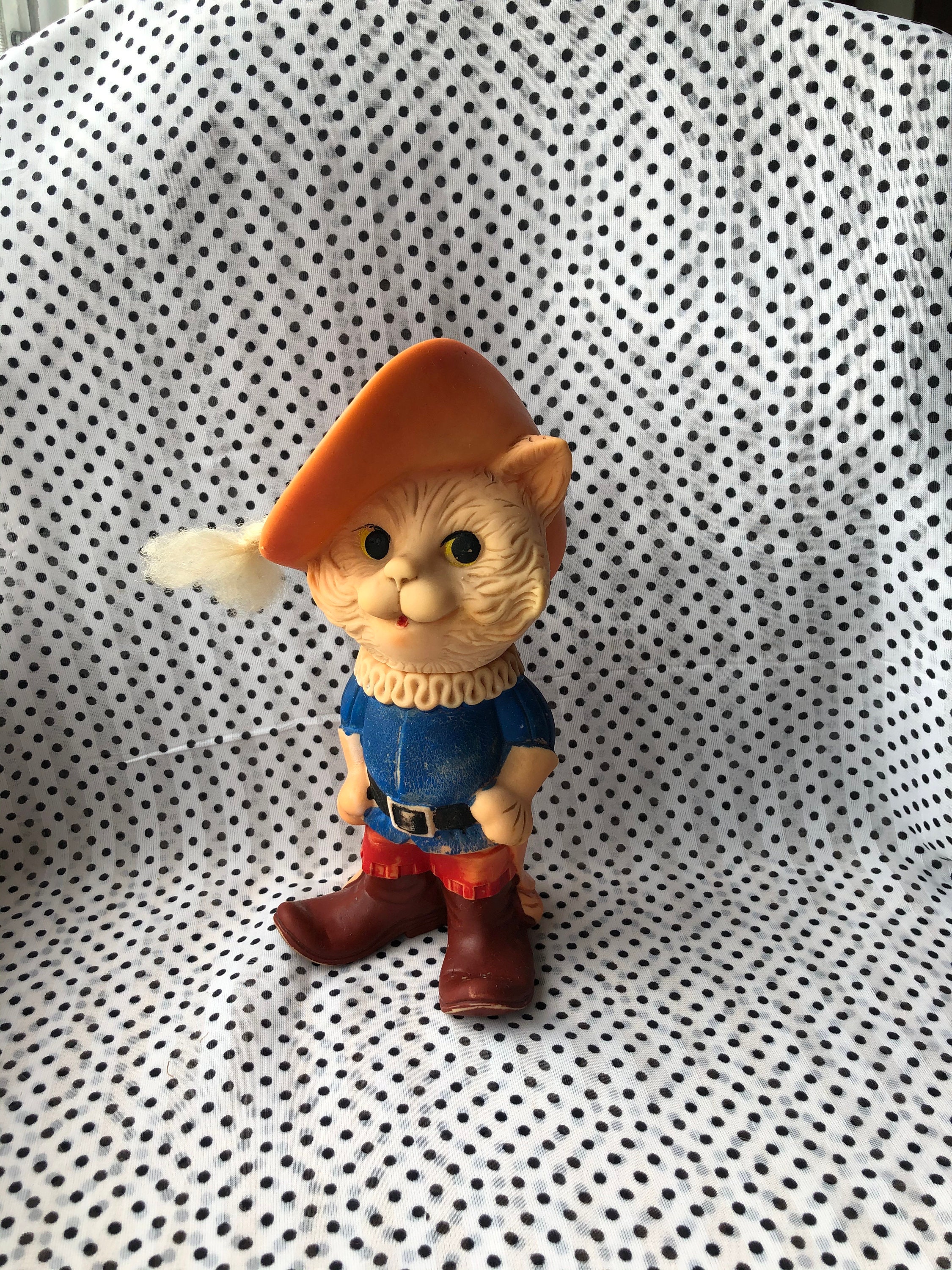 Cat vintage Puss in Boots Rubber Toy USSR Old Toys Cat in Etsy