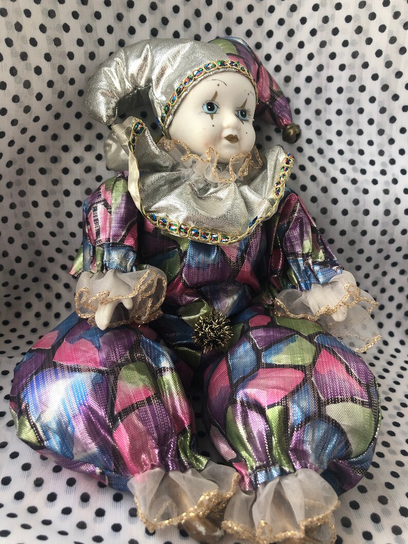 Vintage porcelain clown doll Vintage collectible clown doll Etsy