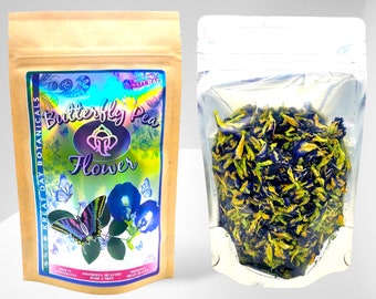 Organic Blue Butterfly Pea Flower * (Clitoria Ternatea) * Premium Dried Blue Butterfly Pea Flower Color Changing Tea