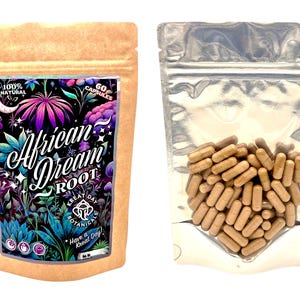 African Dream Root Powder in a Vegetarian Capsule: Small Farm Grown Silene Capensis