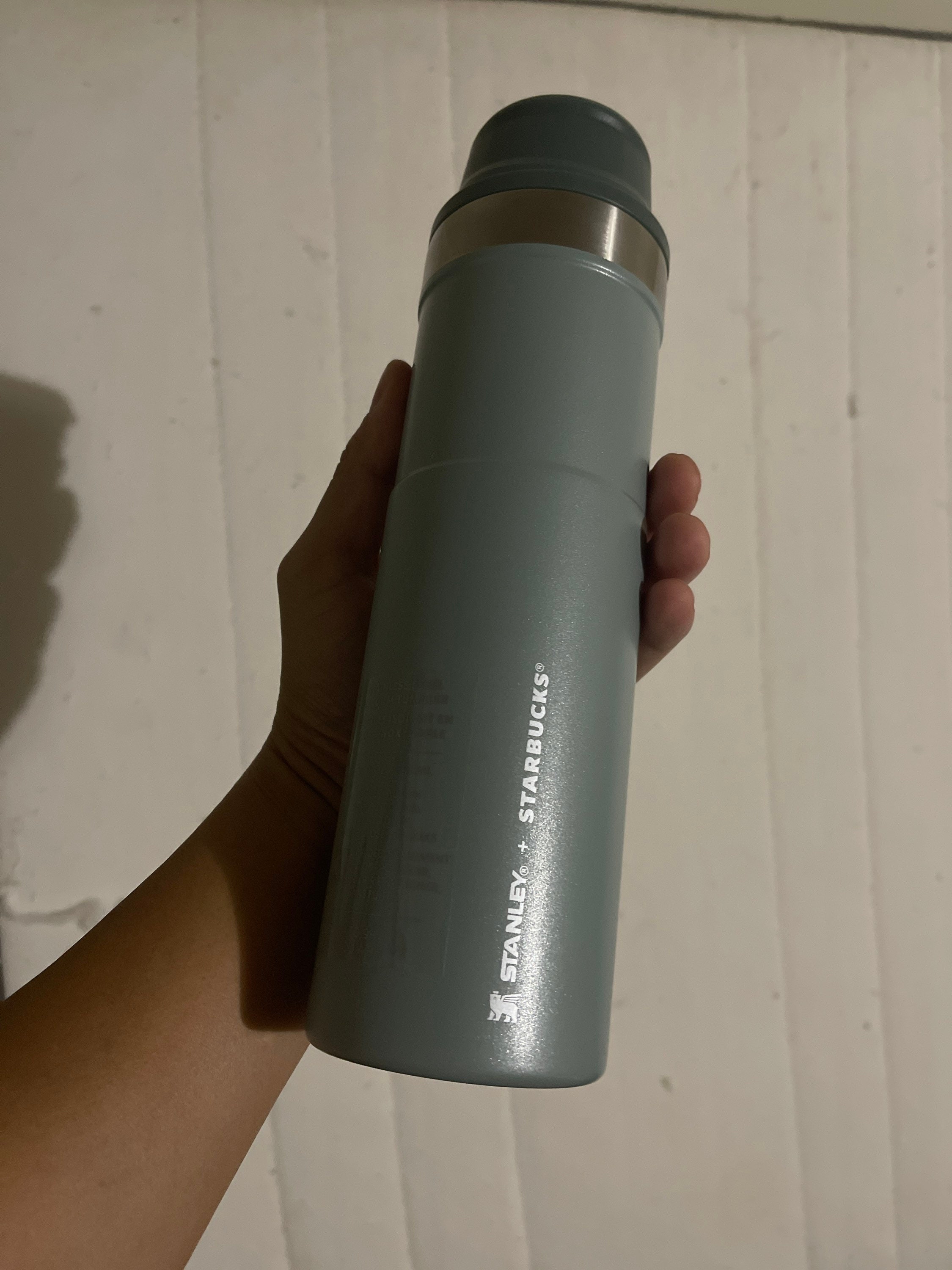 237ml/8oz Starbucks x Stanley Stainless Steel Green Grey Outdoor Camping  Portable Flask Bottle