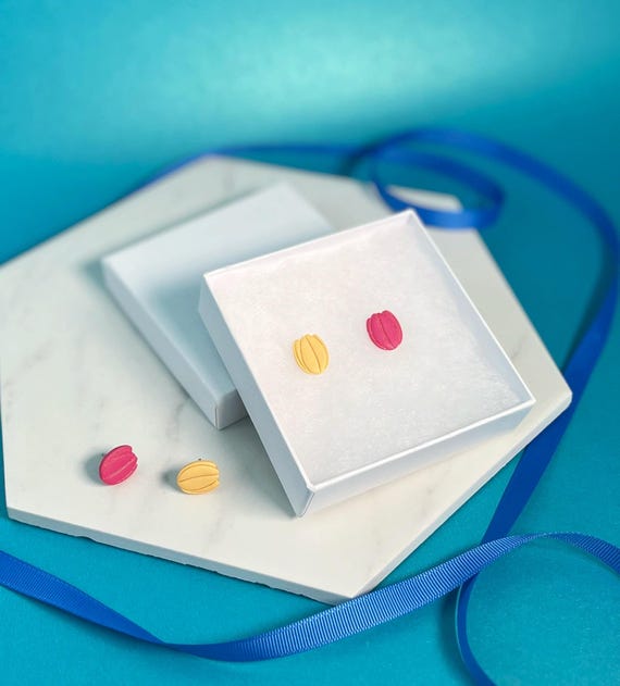 Tulip Stud Earrings, Handmade Lightweight Floral Studs, Multiple Colors Available