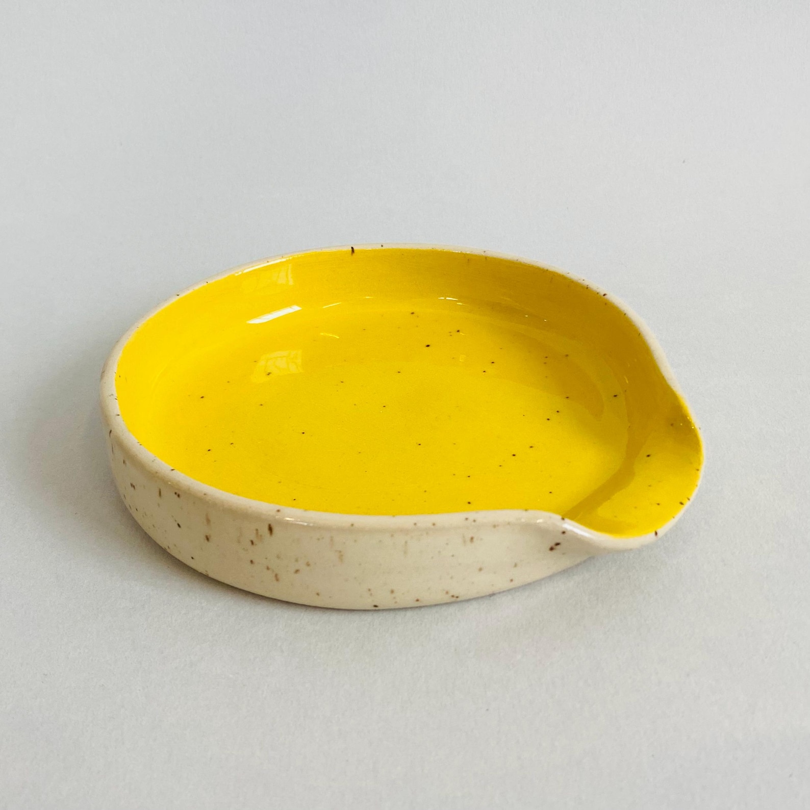 Spoon Rest, Ceramic Handmade - Speckled Yellow