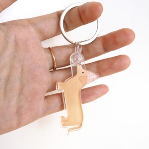 Winter Dachshund Acrylic Keychain Accessory