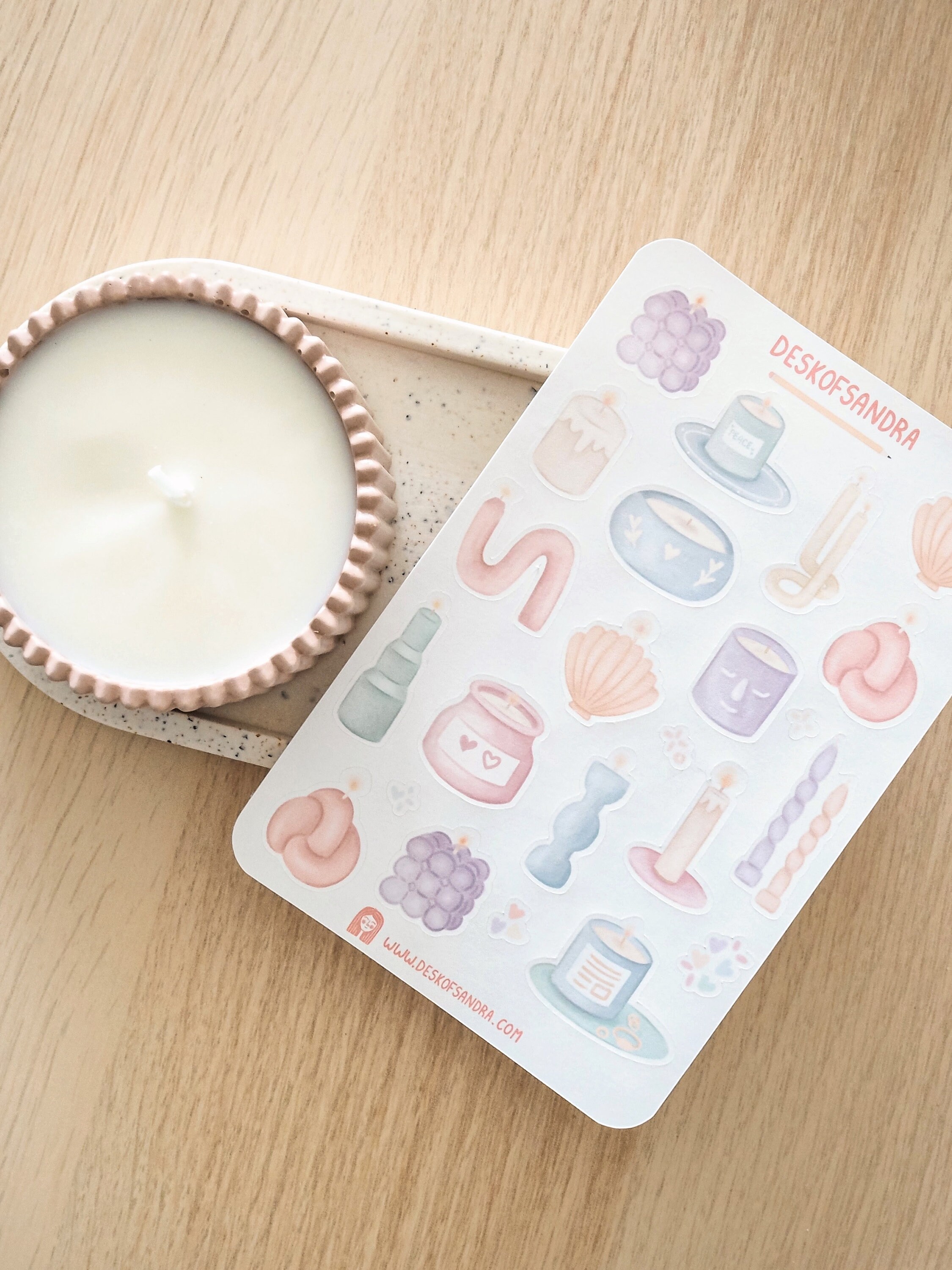 Candles Sticker Sheet candle stickers aesthetic candles Etsy