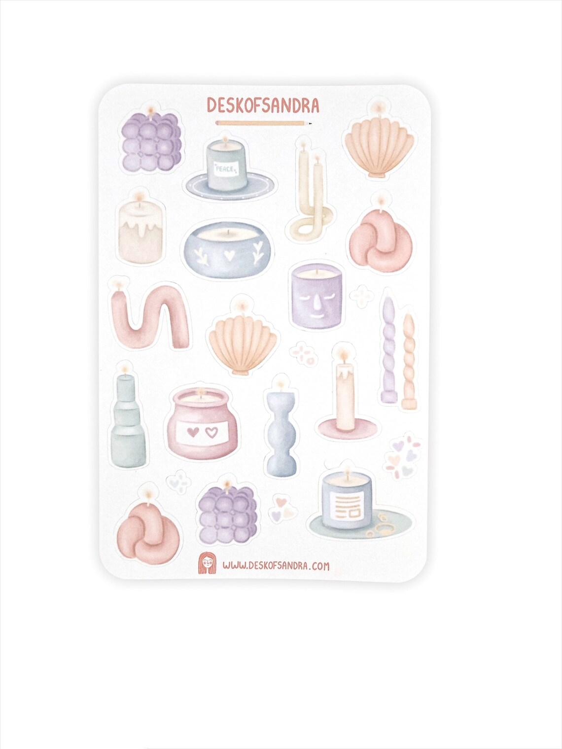Candles Sticker Sheet candle stickers aesthetic candles Etsy