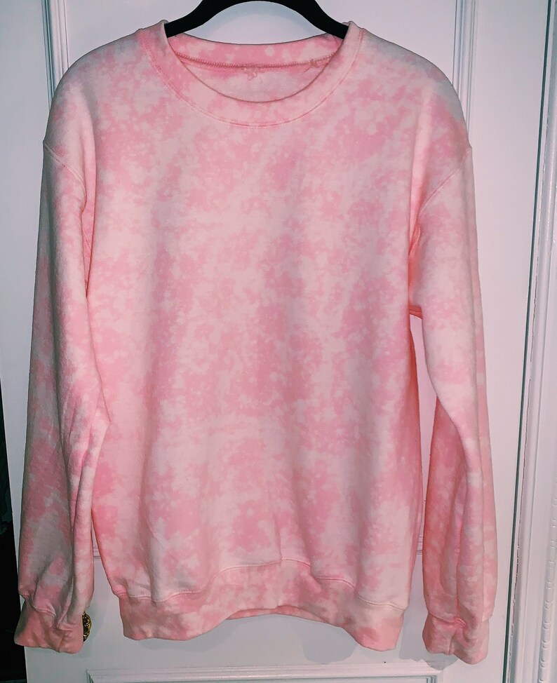 Tie dye crewneck Bleached sweatshirt Pink tie dye top | Etsy