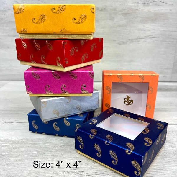 Pack of 4 Mithai Gift Boxes - Gift Favours for Engagements, Indian Weddings, Diwali & other Festivals