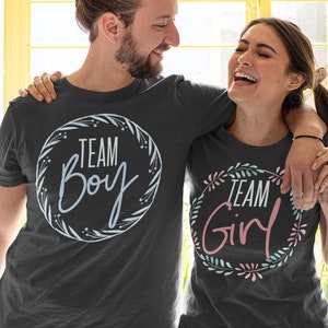 Gender Reveal Shirts - Team girl shirts Team boy shirts - Reveal Party Shirts Baby Announcement Shirts - Gender Reveal Idea - Family reveal