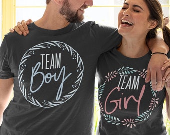 Gender Reveal Shirts - Team girl shirts Team boy shirts - Reveal Party Shirts Baby Announcement Shirts - Gender Reveal Idea - Family reveal