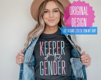 Keeper of the Gender Shirt - Gender Reveal Party Shirts - Team Boy Team Girl Baby Announcement Shirts Gender Reveal Idea Family reveal