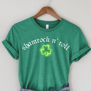 Shamrock n Roll Shirt - Cute St Patricks Day Tee - Irish Womens Shirt - St Paddys Day Green - Shamrock Shirt - Clover - Music Teacher Shirt